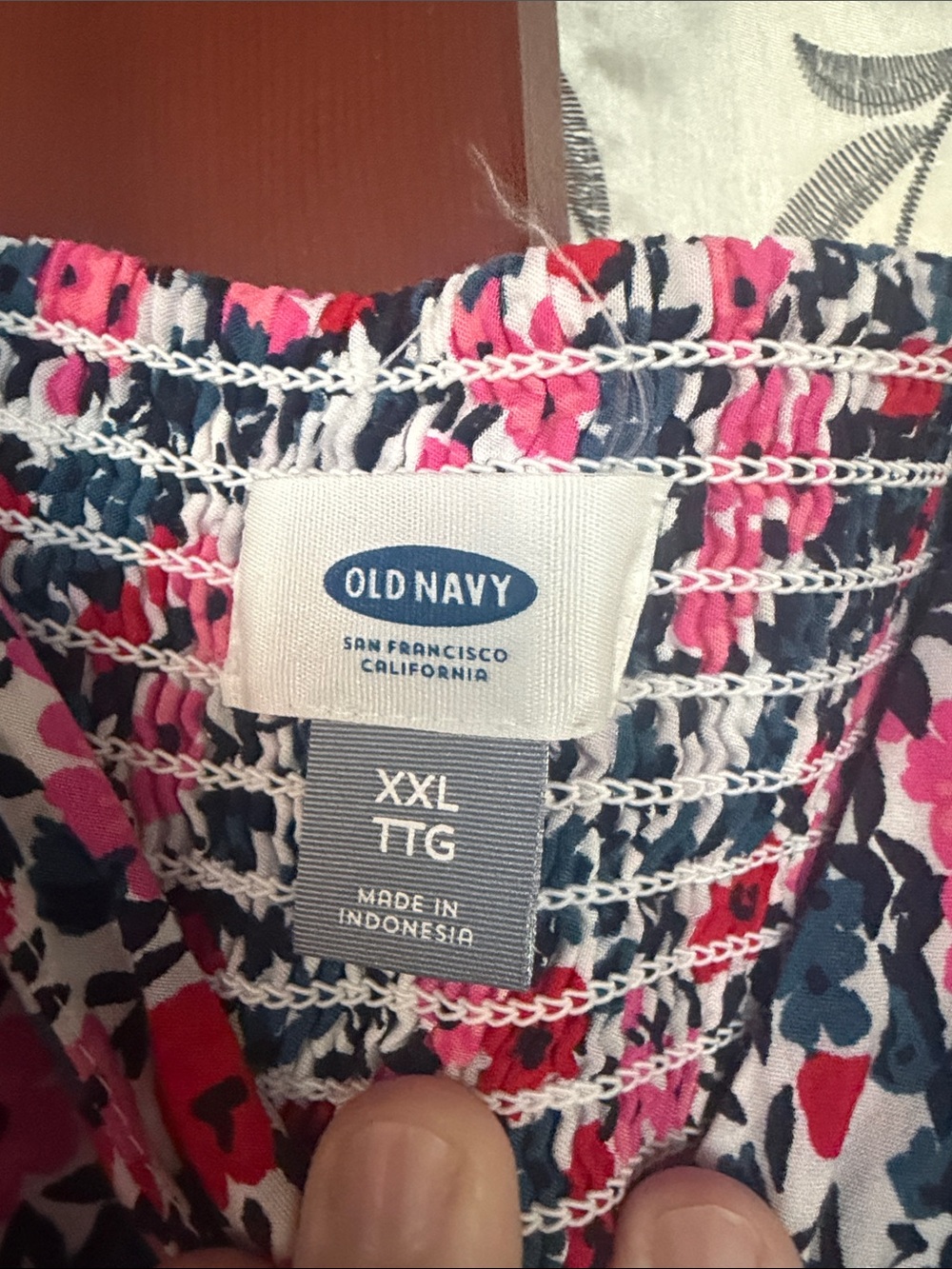 Old Navy Pink and Navy Floral Midi Slip Dress - Picture 4 of 5